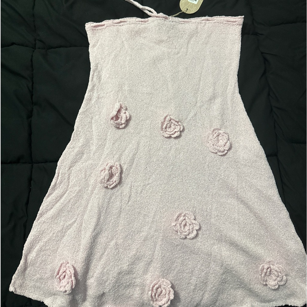 connelly strapless crochet mini dress